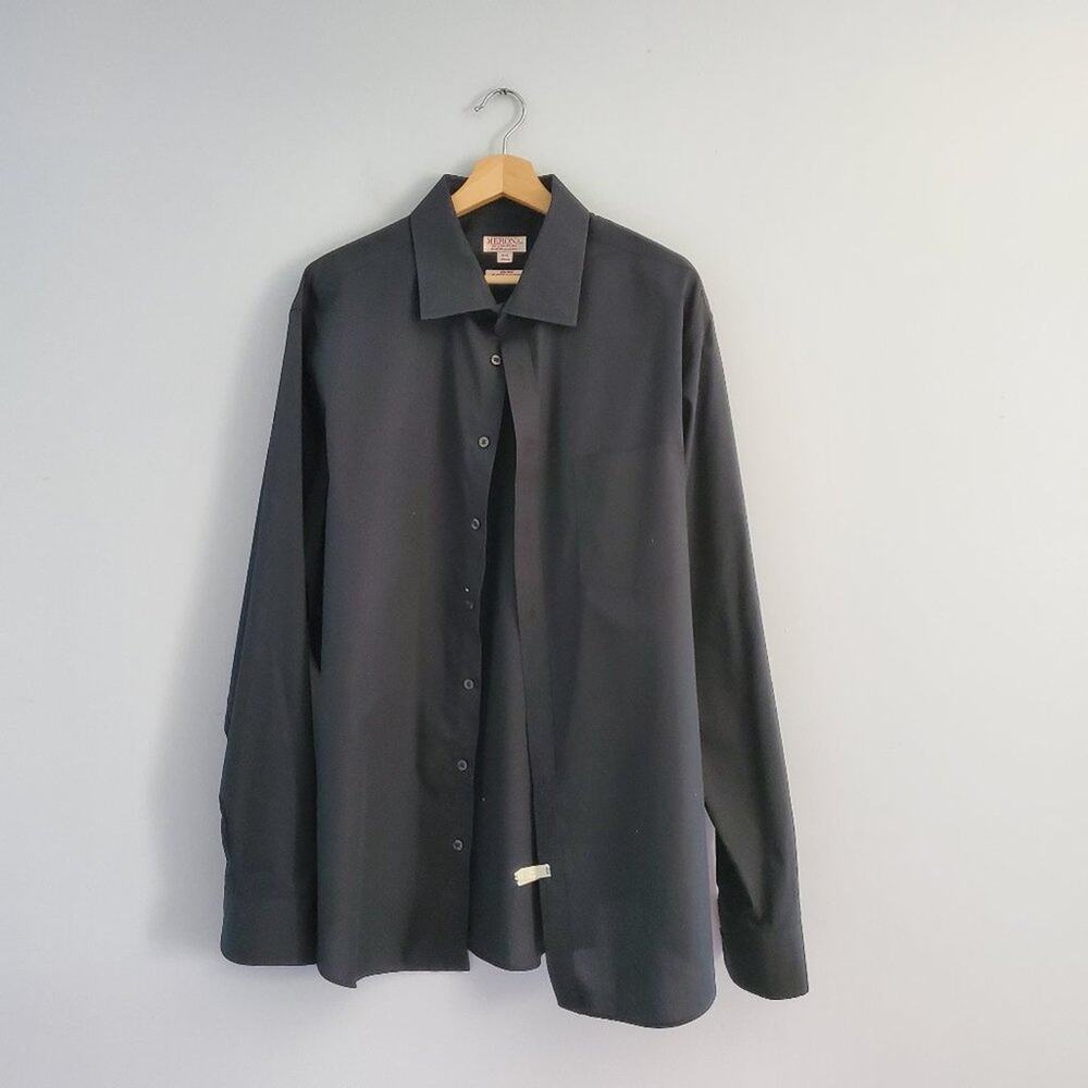 Merona Men's Button Down Collared Black Shirt